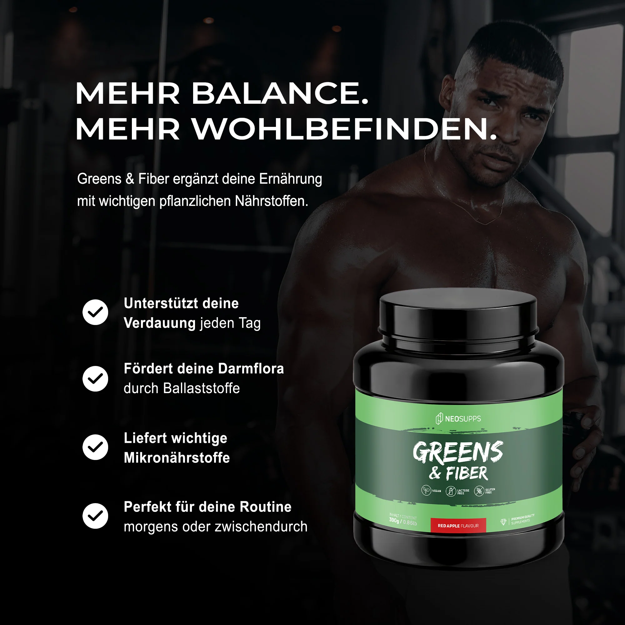 Greens & Fiber - Red Apple, 390g - Image 3
