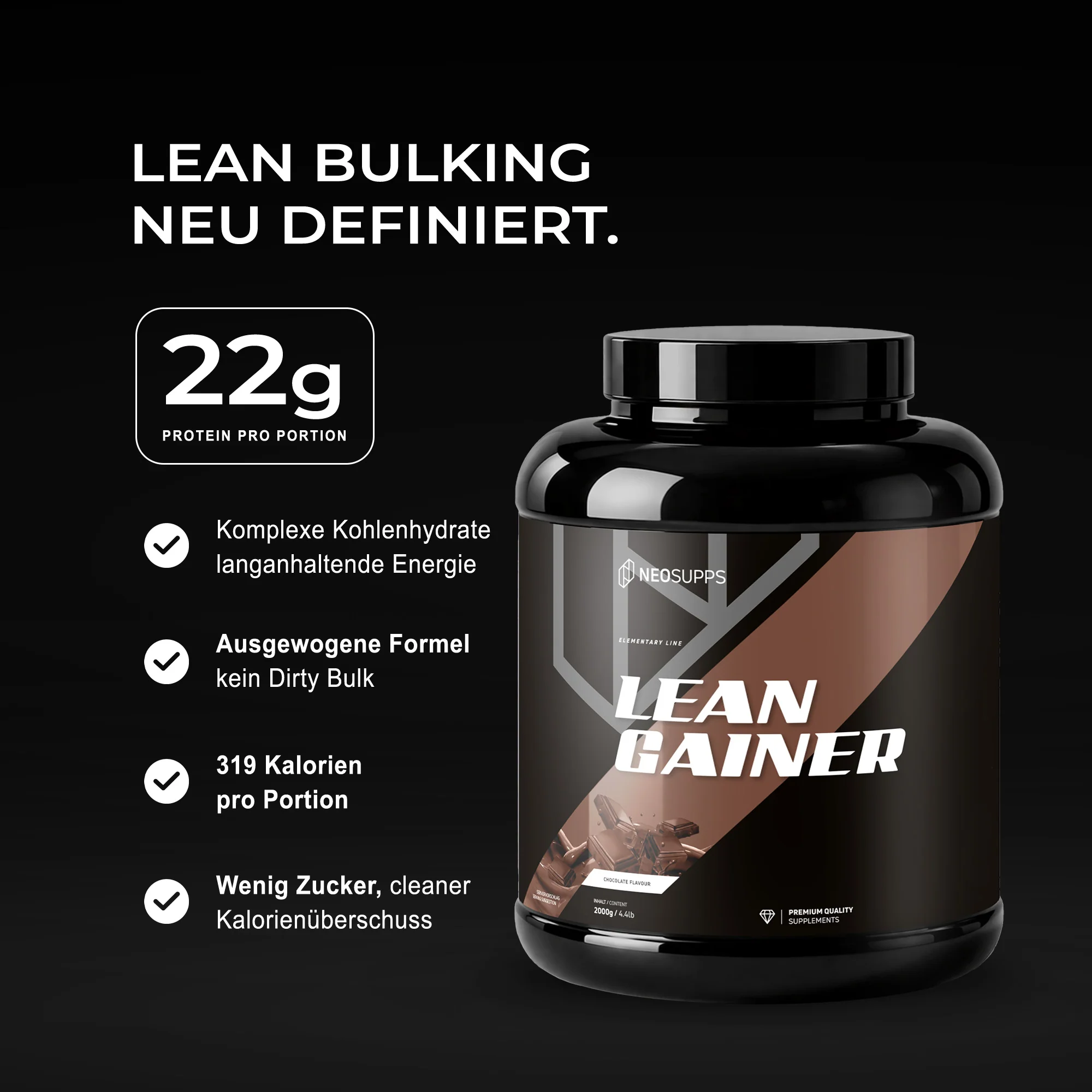 Lean Gainer - Chocolate, 2000g - Image 2