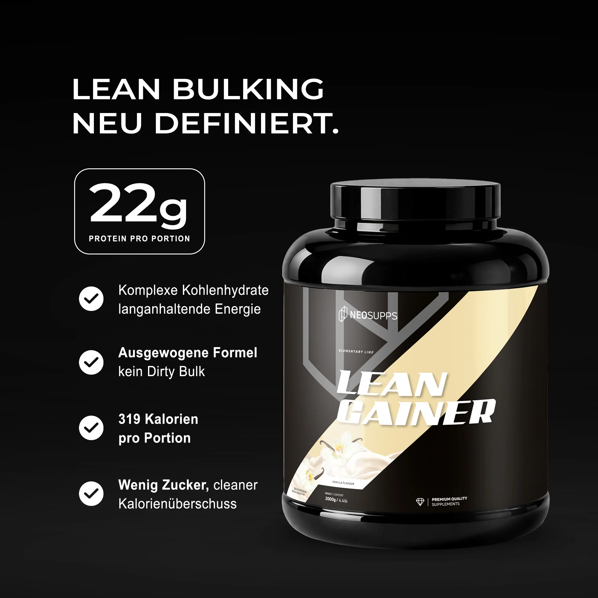 Lean Gainer - Vanilla, 2000g - Image 2