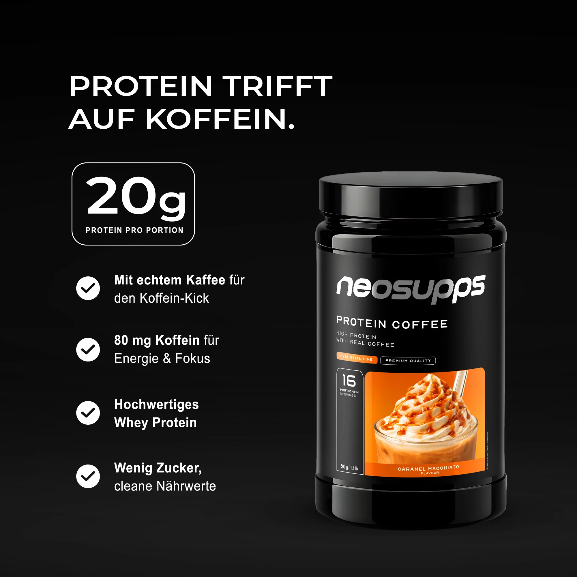 Protein Coffee - Caramel Macchiato, 500g - Image 2