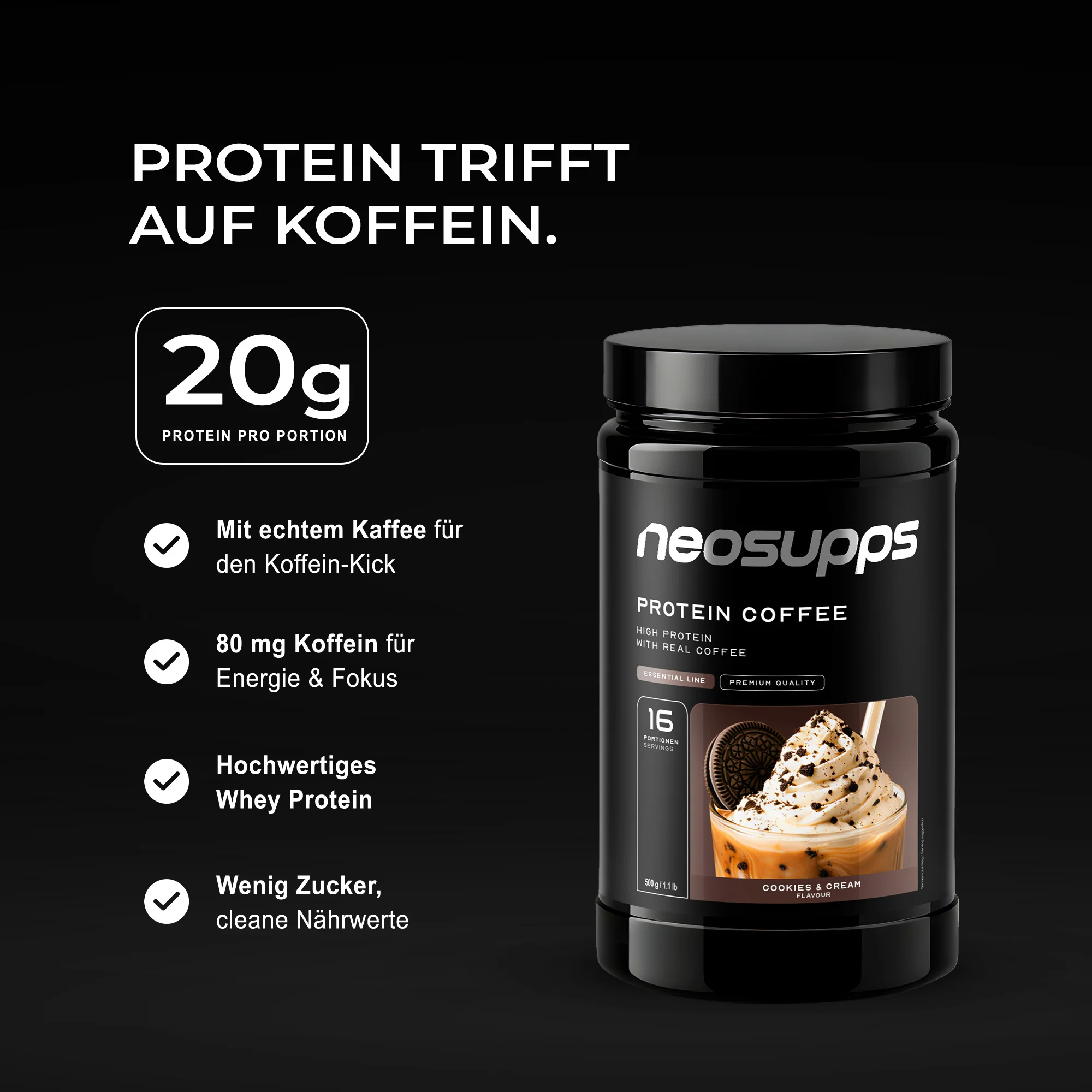 Protein Coffee - Cookies & Cream, 500g - Image 2
