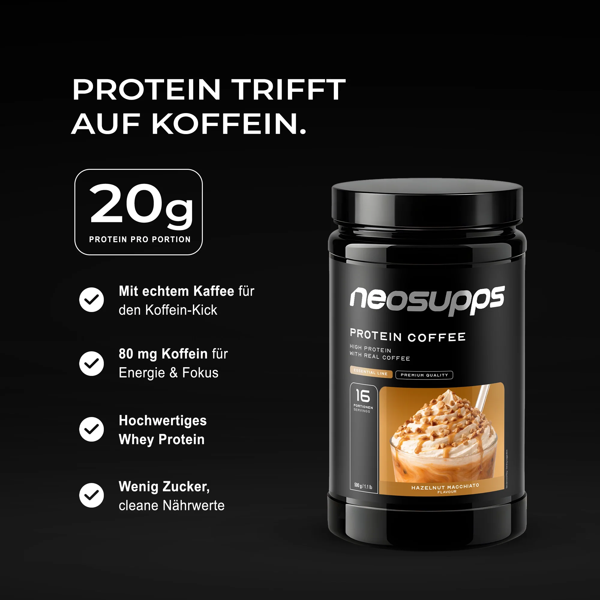 Protein Coffee - Hazelnut Macchiato, 500g - Image 2