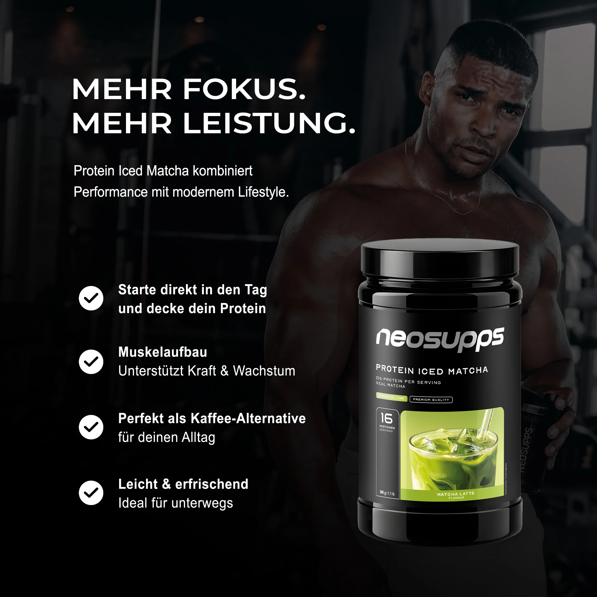 Protein Iced Matcha - Matcha Latte, 500g - Image 3