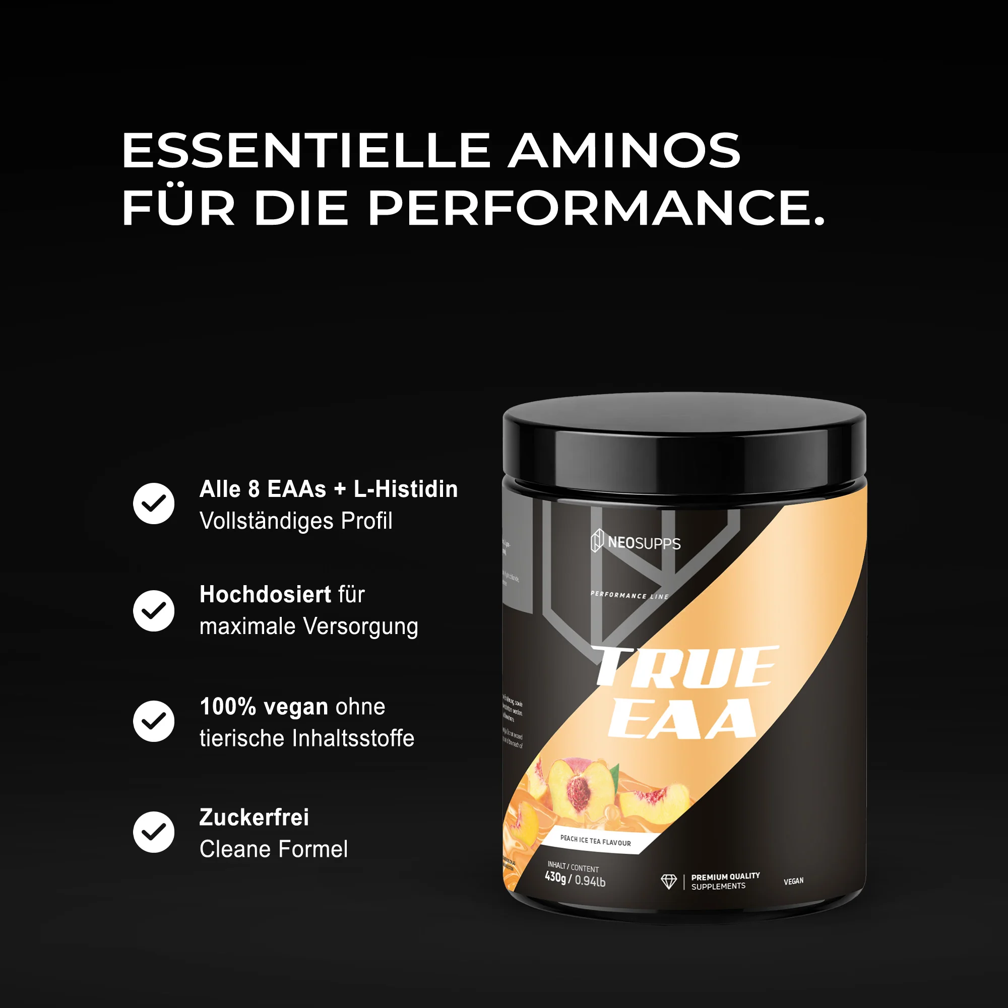 True EAA - Peach Ice Tea 430g - Image 2