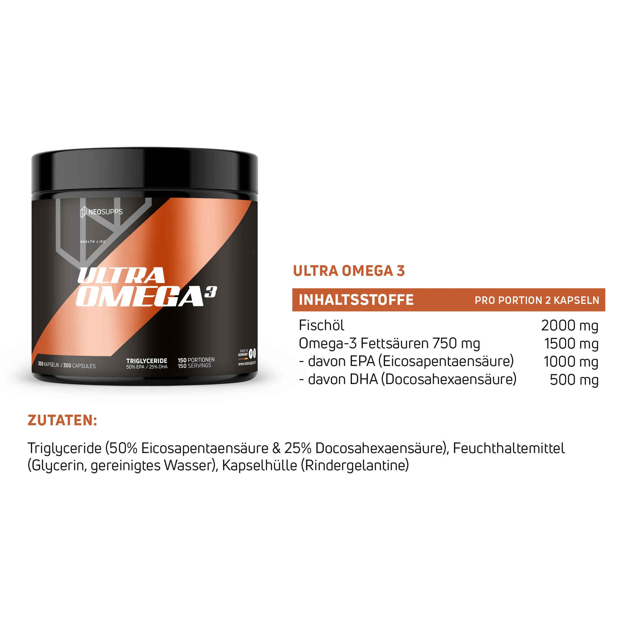 Ultra Omega 3 - 300 Kapseln - Image 4