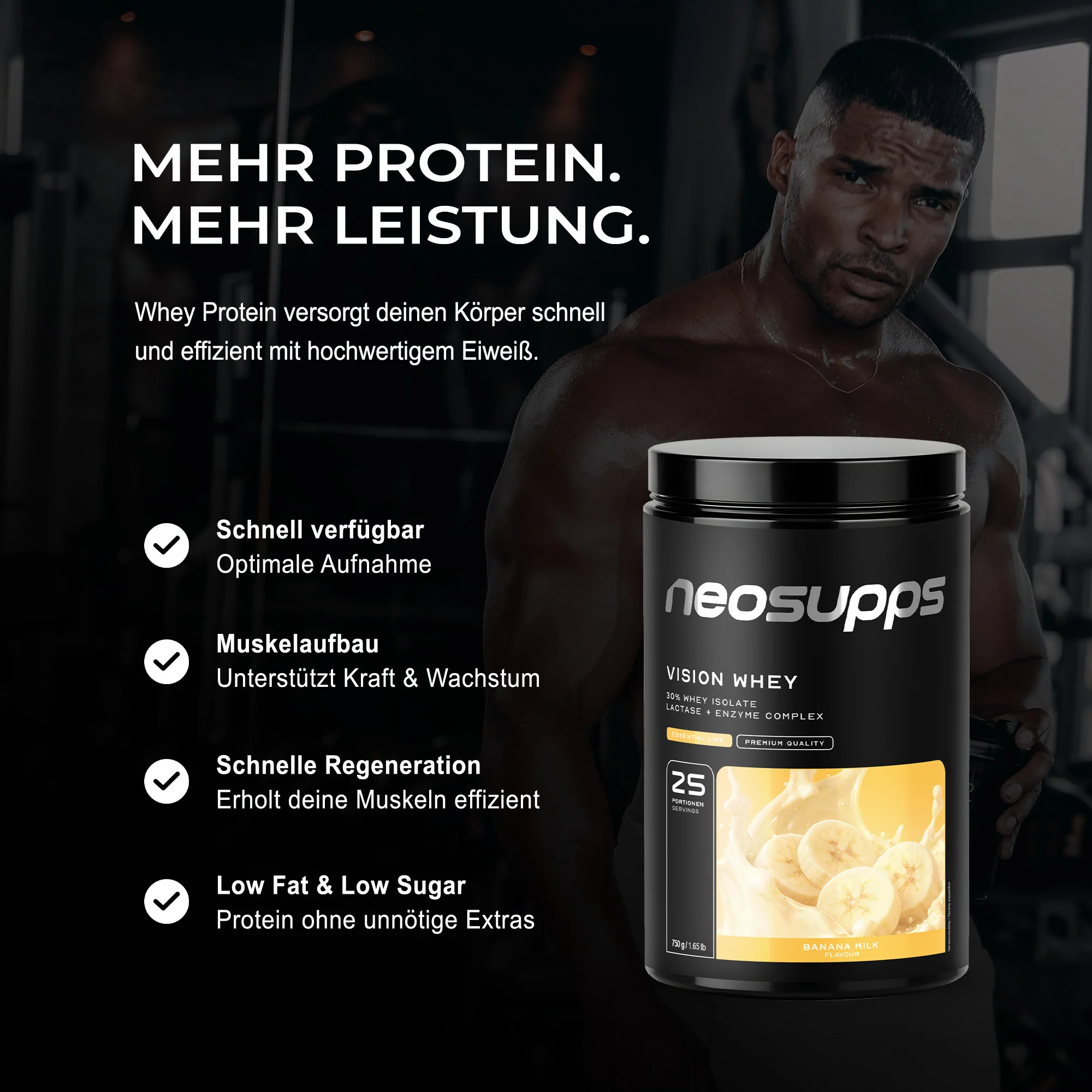 Vision Whey - Banana Milk, 750g - Image 3