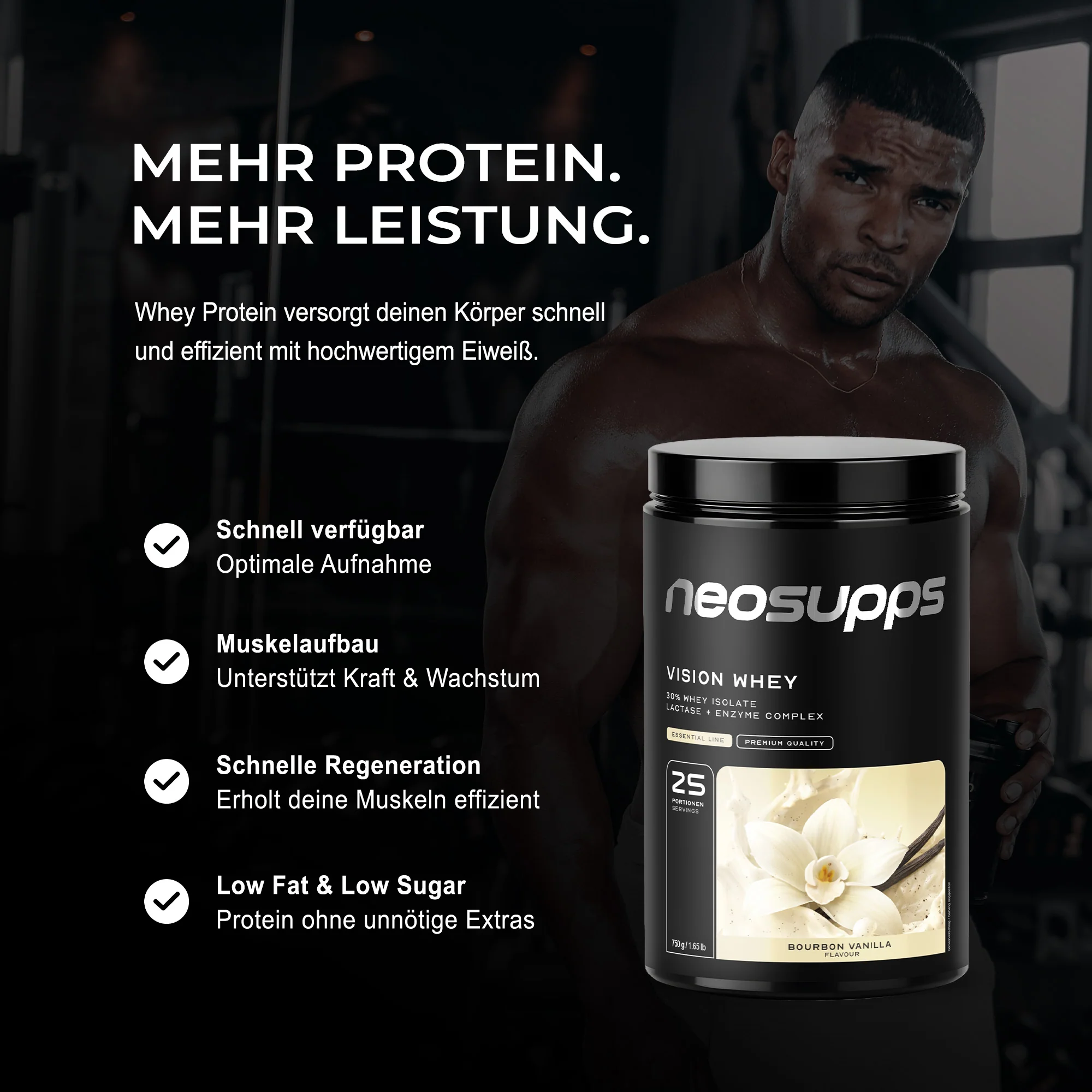 Vision Whey - Bourbon Vanilla, 750g - Image 3