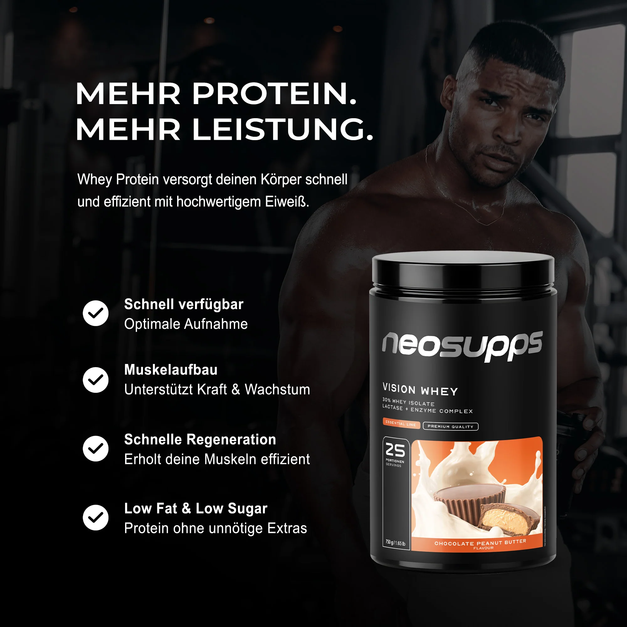 Vision Whey - Chocolate Peanut Butter, 750g - Image 3