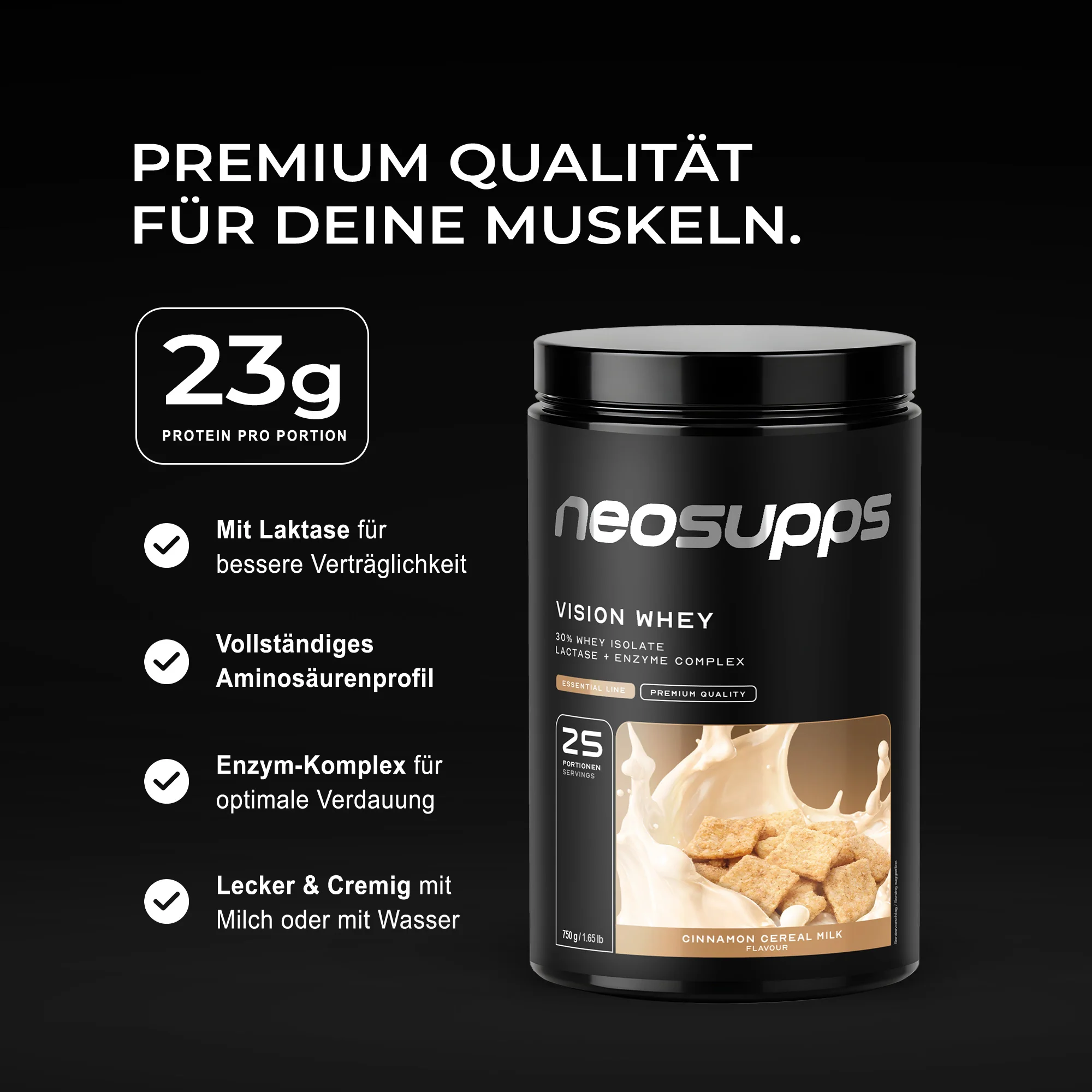 Vision Whey - Cinnamon Cereal Milk, 750g - Image 2
