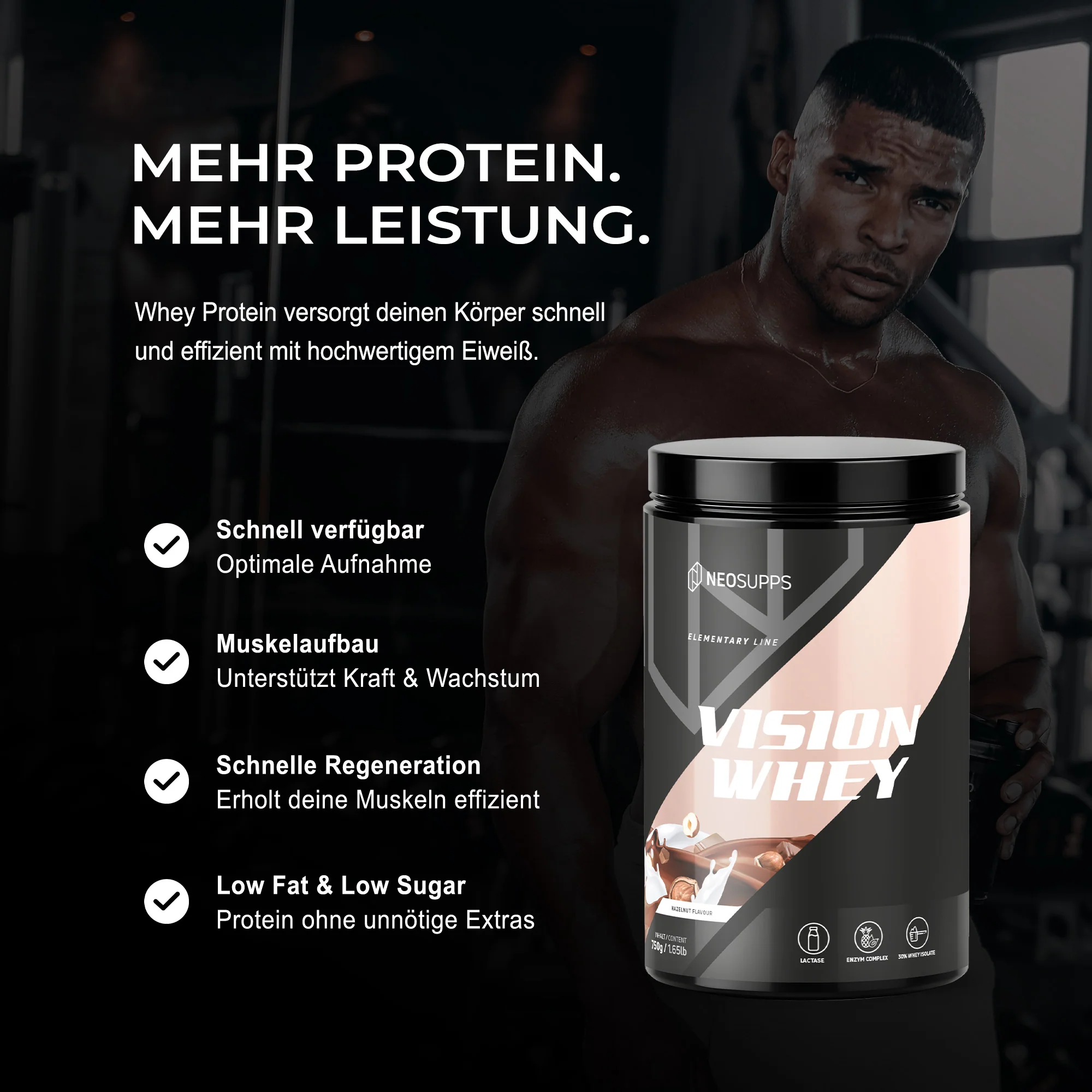 Vision Whey - Hazelnut, 750g - Image 3