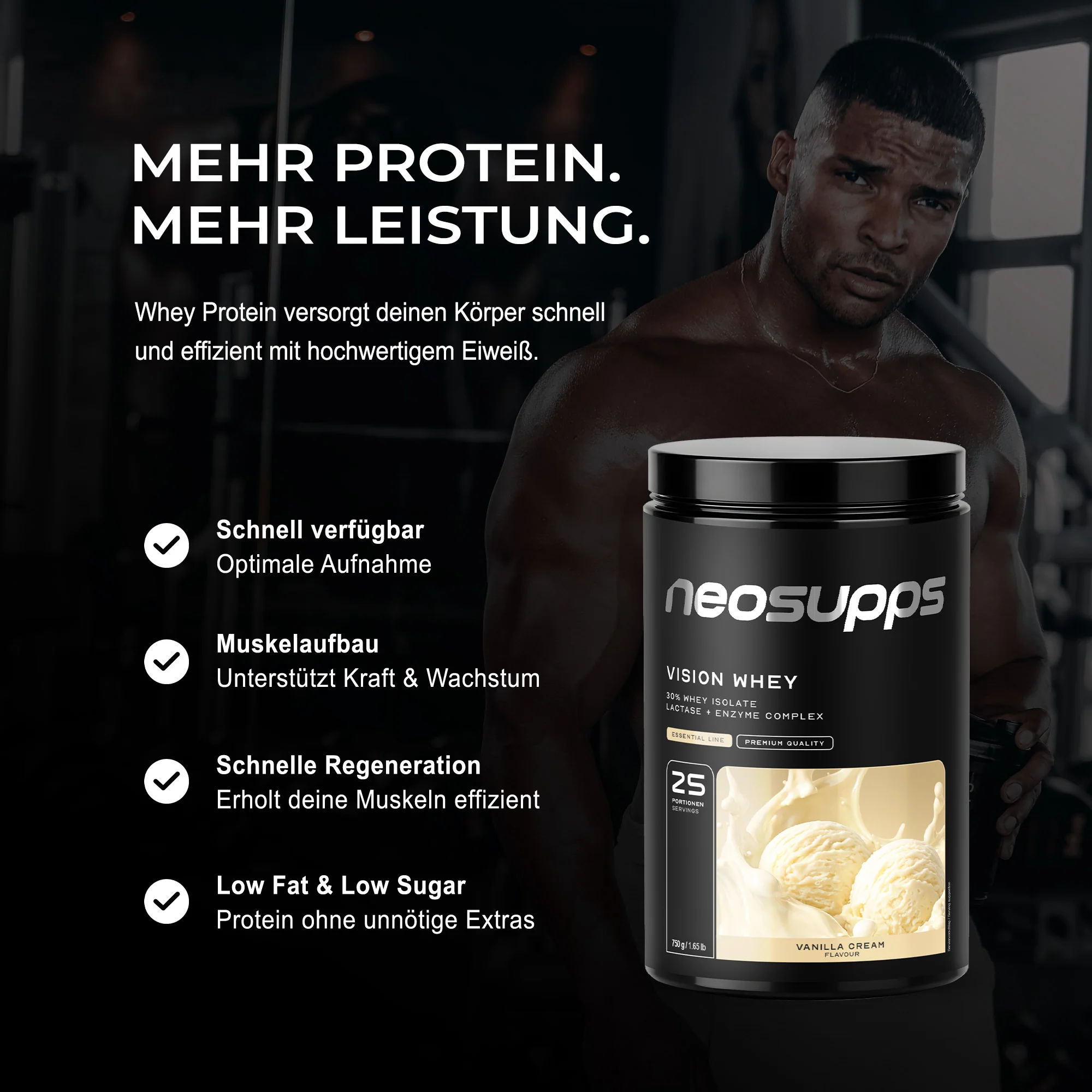 Vision Whey - Vanilla Cream, 750g - Image 3